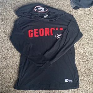 🌞PINK georgia bulldogs shirt with hoodie
